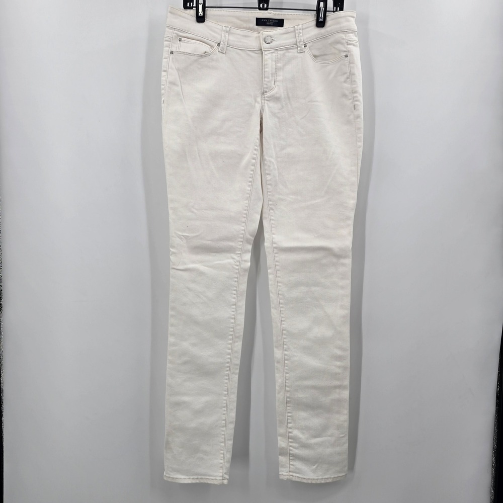 Ann Taylor Jeans Womens 12 Modern Skinny Jeans White Denim Pants